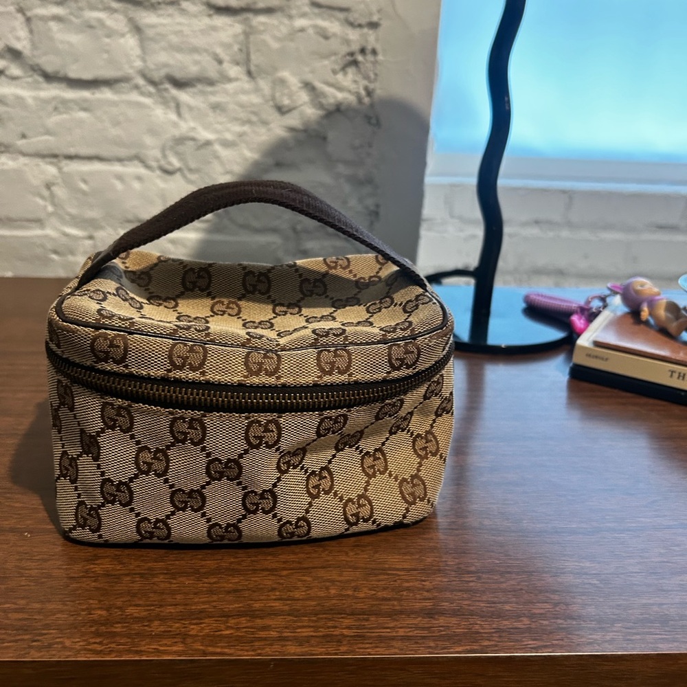 Gucci Monogram Canvas Cosmetic Bag